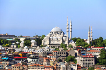 Fototapeta na wymiar Suleymaniye Mosque, Ottoman imperial mosque, Istanbul, Turkey