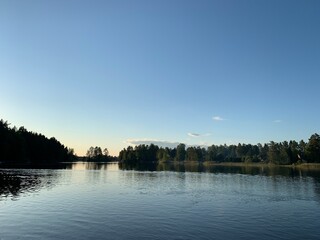 evening at the river, natural colors