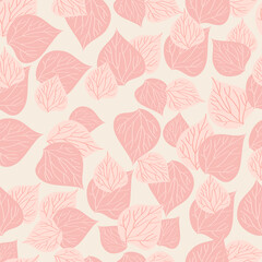 Sweet pink leaf vector seamless pattern design. Great for summer Vintage fabric, scrapbooking, wallpaper, giftwrap. Suraface pattern design