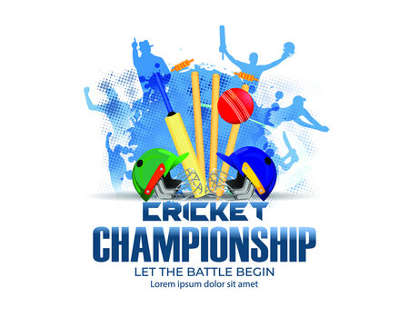CONCEPT BACKGROUND FOR CRICKET CHAMPIONSHIP-VECTOR ILLUSTRATION 