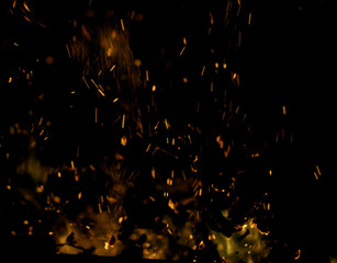 fire flame sparks on black background