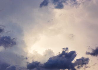Naklejka na ściany i meble Dramatic stormy cloudy sky. Nature background