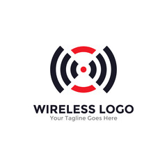 Wireless Signal logo template design. Wifi logo, radio waves icon vector.