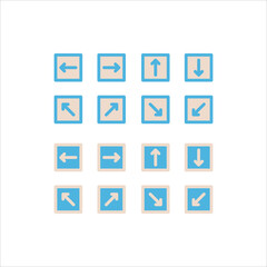 arrow button icon flat vector logo design trendy