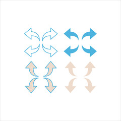 arrow button icon flat vector logo design trendy