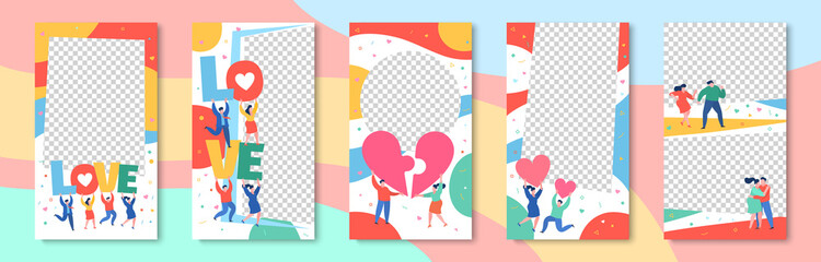 Man and woman holding hearts. Valentine day. Love and relationship.