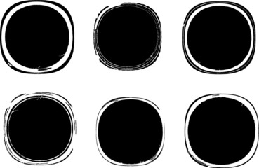 Grunge post Stamps Collection, Circles. Banners, Insignias , Logos, Icons, Labels and Badges Set . vector distress textures.blank shapes.