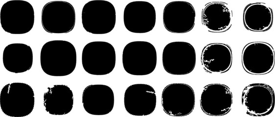 Grunge post Stamps Collection, Circles. Banners, Insignias , Logos, Icons, Labels and Badges Set . vector distress textures.blank shapes.