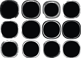 Grunge post Stamps Collection, Circles. Banners, Insignias , Logos, Icons, Labels and Badges Set . vector distress textures.blank shapes.