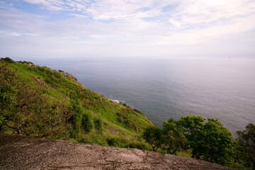 Fototapeta na wymiar Landscape nature scenery view of mountain tropical sea with Sea coast view.