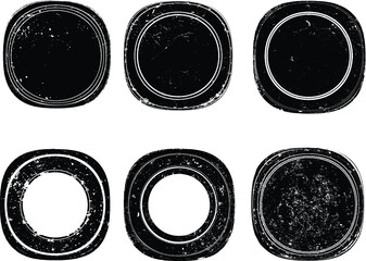 Grunge post Stamps Collection, Circles. Banners, Insignias , Logos, Icons, Labels and Badges Set . vector distress textures.blank shapes.