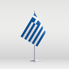 Fototapeta premium Greece flag state symbol isolated on background national banner. Greeting card National Independence Day of the Hellenic republic. Illustration banner with realistic state.