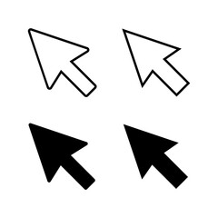 set of Click icons. Cursor icon. Computer mouse click cursor black arrow icons