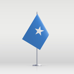 Somalia flag state symbol isolated on background national banner. Greeting card National Independence Day of the Federal Republic of Somalia. Illustration banner with realistic state flag.