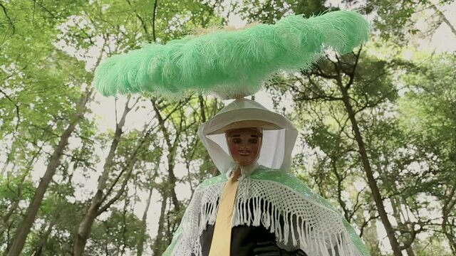Charro , Mexican Dancer in traditional costume, folk dance on Tlaxcala Mexico Carnival