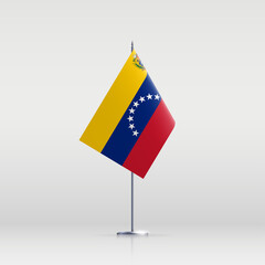 Venezuela flag state symbol isolated on background national banner. Greeting card National Independence Day of the Bolivarian Republic of Venezuela. Illustration banner with realistic state flag.