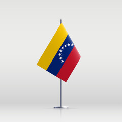 Venezuela flag state symbol isolated on background national banner. Greeting card National Independence Day of the Bolivarian Republic of Venezuela. Illustration banner with realistic state flag.