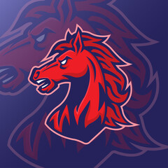 horse head mascot logo vector design template