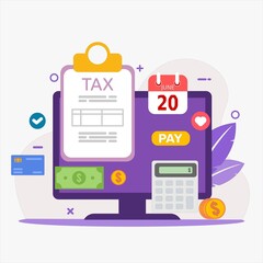 Vector of Online Tax Payment Design Template