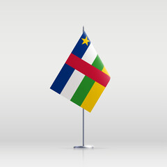 Central African Republic flag state symbol isolated on background national banner. Greeting card National Independence Day Central African Republic. Illustration banner realistic state flag of CAR.