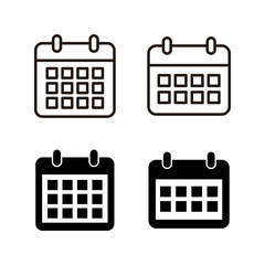 set of calendar icons. Calender symbol. Calendar vector icon. Deadline. Date. Time