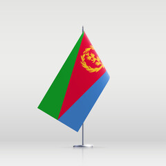 Eritrea flag state symbol isolated on background national banner. Greeting card National Independence Day of the State of Eritrea. Illustration banner with realistic state flag.