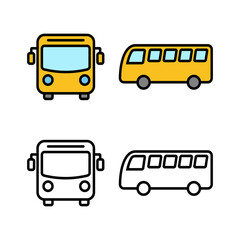 set of Bus Icons. Bus vector icon. Public transport symbol.