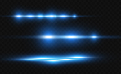 Vector light blue special effect. Glowing bright stripes on a transparent background.