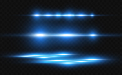 Vector light blue special effect. Glowing bright stripes on a transparent background.