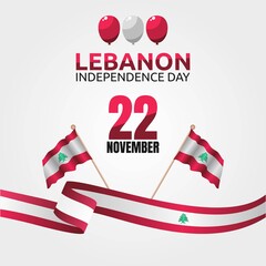 Obraz premium Lebanon Independence Day Vector Illustration
