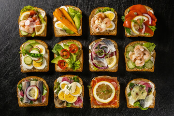 オープンサンドイッチ　Open sandwich 