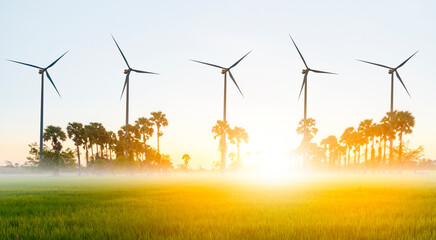 Wind turbine or wind power Translated into electricity, environmental protection Make the world not...