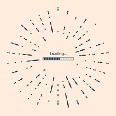 Black Loading icon isolated on beige background. Progress bar icon. Abstract circle random dots. Vector Illustration