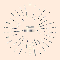 Black Volume adjustment icon isolated on beige background. Abstract circle random dots. Vector Illustration