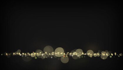 暗い背景にゴールドのキラキラした水玉のライン