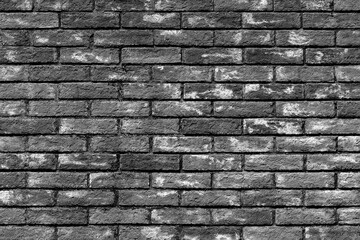 Background of vintage brick wall texture, black and white