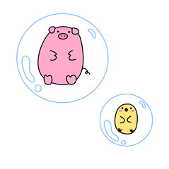 piggy chick bubble
