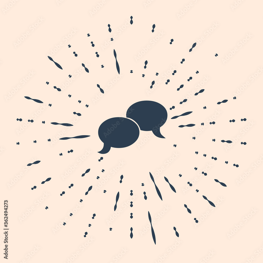 Poster black blank speech bubbles icon isolated on beige background. faq sign. copy files, chat speech bubb
