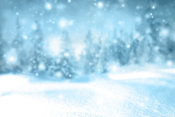 Winter background of snow and the frost with free space for your decoration. Christmas background.