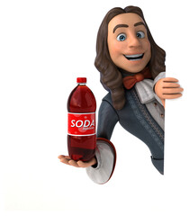 3D Illustration of a cartoon man in historical baroque costume
