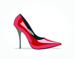 glossy red women high heel shoe