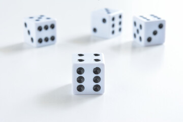 Dices on white background