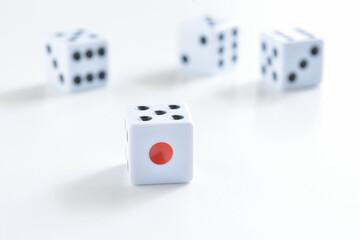 Dices on white background
