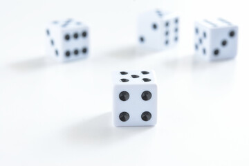 Dices on white background