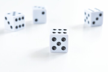 Dices on white background