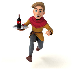 3D Illustration of a medieval historical character