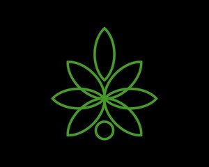 Abstract green cannabis leaf