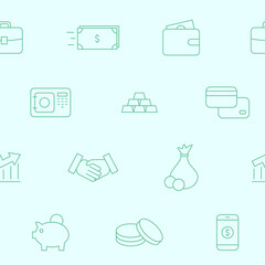 Finance - Vector background (seamless pattern) of banking services for graphic design