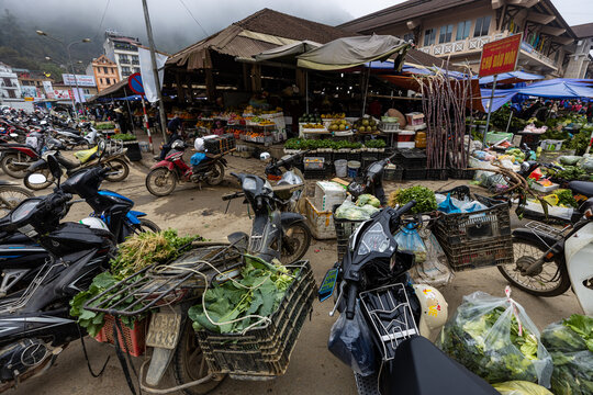 People At The Local Market Of Sa Pa In Vietnam