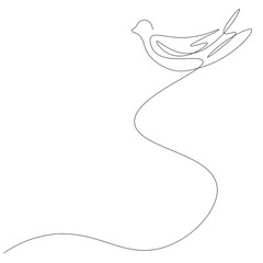 Bird on white background, vector illustration